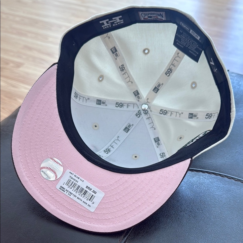 Limited Edition Hatclub NewEra NY Mets Cream & Brown fitted with pink under brim - Picture 4 of 7